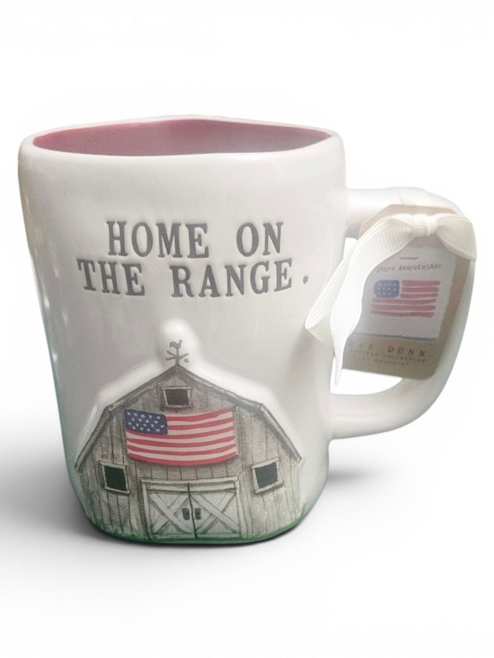 Rae Dunn Home on the Range Barn Mug 250th Anniversary Patriotic Flag